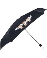 Moschino - Accessoires ,Zwart ,Polyester Paraplu Met Logo - Lyst