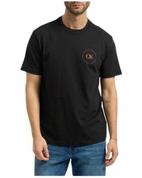 Calvin Klein - Tops ,Zwart ,Katoen Logo Back Print T-Shirt - Lyst