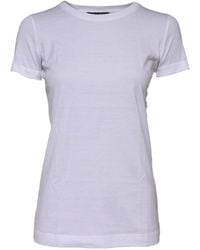 Dolce & Gabbana - Weißes Baumwoll-Rundhals-T-Shirt - Lyst