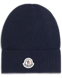 Moncler - Accessoires ,Blauw ,Wol Wol Kasjmier Hoed Blauw Mix - Lyst