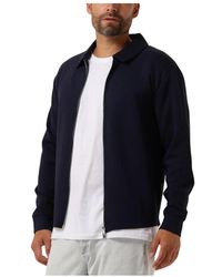 SELECTED - Hoodies & Sweatvesten ,Blauw ,Zachte Full Zip Sweat Vest - Lyst