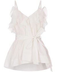 P.A.R.O.S.H. - P.A.R.O..H. ,Overhemden ,Wit ,Canyox Blouse - Lyst