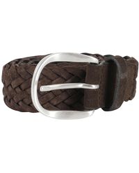 Orciani - Accessoires ,Bruin ,Leer Suede Geweven Riem - Lyst
