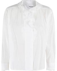 Isabel Marant - Overhemden ,Wit ,Katoen Witte Katoenen Voile V-Hals Blouse - Lyst