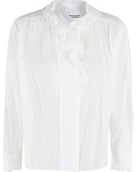 Isabel Marant - Overhemden ,Wit ,Katoen Witte Katoenen Voile V-Hals Blouse - Lyst