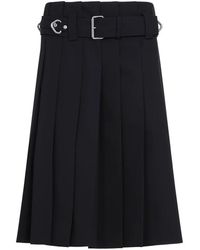 Prada - Rokken ,Blauw ,Wol Blauwe Rok Elegante Modieuze Collectie - Lyst