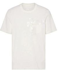 Maison Margiela - Tops ,Wit ,Katoen Taped Cotton Jersey T-Shirt - Lyst
