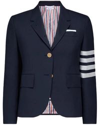 Thom Browne - Jassen ,Blauw ,Wol Plain Weave 4-Bar High Armhole Sport Coat - Lyst