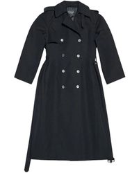 Balenciaga - Satin gabardine trench coat - Lyst