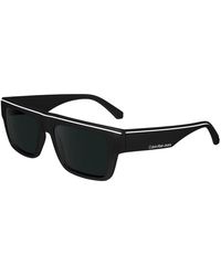 Calvin Klein - Modified Rectangle Zonnebril - Lyst