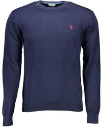 U.S. POLO ASSN. - Truien & Vesten ,Blauw ,Katoen Blauwe Crewneck Sweater Burt - Lyst