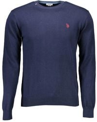 U.S. POLO ASSN. - Truien & Vesten ,Blauw ,Katoen Blauwe Crewneck Sweater Burt - Lyst