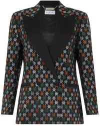 Philipp Plein - Jassen ,Zwart ,Wol Double Breasted Marine Fit Blazer Monogram Strass - Lyst