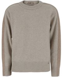 Herno - Truien & Vesten ,Grijs ,Wol Wool Crewneck Sweater - Lyst