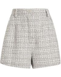 Dolce & Gabbana - Korte Broeken ,Grijs ,Tweed Bouclé Lamé Tweed Shorts - Lyst