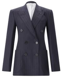 Givenchy - Jassen ,Blauw ,Wol Pinstripe Double-Breasted Blazer - Lyst