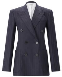 Givenchy - Jassen ,Blauw ,Wol Pinstripe Double-Breasted Blazer - Lyst