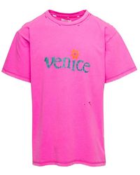 ERL - Venice t-shirt maglia rosa - Lyst