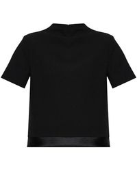 Jil Sander - Overhemden ,Zwart ,Wol Wol Trui Met Korte Mouwen - Lyst