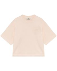 Autry - Tops ,Roze ,Katoen Geborduurd Logo Katoenen T-Shirt - Lyst