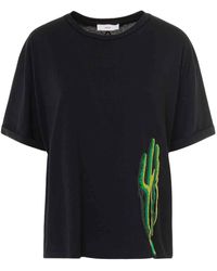 Akep - Tops ,Zwart ,Katoen Relaxed-Fit Jersey T-Shirt - Lyst