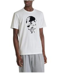 Antony Morato - Tops ,Katoen Relaxed Fit Katoenen T-Shirt Met Zachte Skull Print - Lyst