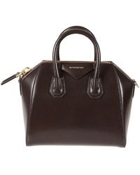 Givenchy - Tassen ,Bruin ,Katoen Antigona Mini Box Leren Tas - Lyst