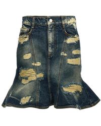 Marc Jacobs - The Rip And Repair Straight Jean Skirt - Lyst
