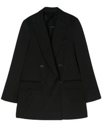 Max Mara - Blazer negro de lana y mohair - Lyst