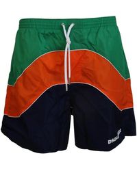 DSquared² - Badmode ,Veelkleurig ,Nylon Color Block Zwemshorts Logo Print - Lyst