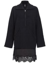 Pinko - Kleedjes ,Zwart ,Wol Elegante Zwarte Jurk - Lyst