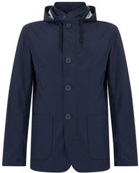 Herno - Jassen ,Blauw ,Polyester Lichtgewicht Jas - Lyst
