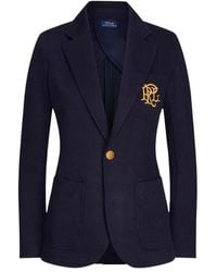 Ralph Lauren - Cotton Long Sleeve Single Breasted Blazer - Lyst