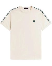 Fred Perry - Tops ,Katoen Contrast Tape Ringer T-Shirt - Lyst