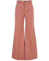Chloé - Broeken ,Roze ,Katoen Cotton Palazzo Pant - Lyst