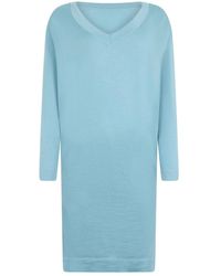 Malo - Midi-Jurk Met V-Hals - Lyst