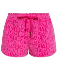 Versace - Korte Broeken ,Roze ,Katoen Katoenen Badstof Shorts - Lyst