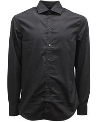 Armani - Overhemden ,Zwart ,Katoen Modern Fit Overhemd - Lyst
