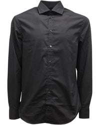 Armani - Overhemden ,Zwart ,Katoen Modern Fit Overhemd - Lyst