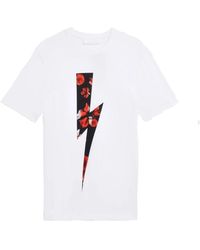 Neil Barrett - Tops ,Wit ,Katoen Gedrukt Logo Wit T-Shirt Slim Fit - Lyst