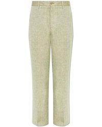 Etro - Linnen Broek Met Rechte Pijpen En Chevronmotief - Lyst
