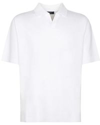 Herno - Tops ,Wit ,Katoen Gebreid Katoenen Poloshirt - Lyst