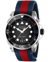 Gucci - Ya136210 Duikhorloge Met Zwarte Wijzerplaat - Lyst