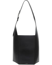 The Attico - Schwarze Leder-Schultertasche - Lyst