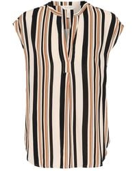 Part Two - Overhemden ,Veelkleurig ,Bruine Suiker Streep V-Hals Blouse - Lyst