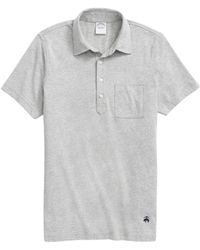 Brooks Brothers - Polo vintage in jersey di cotone heather grigio - Lyst