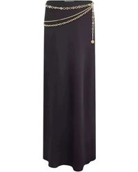 Rabanne - Rokken ,Zwart ,Polyester Zwarte Maxi-Rok Met Gouden Kettingen - Lyst