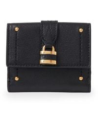Chloé - Accessoires ,Zwart ,Katoen Mini Paddington Tri-Fold Portemonnee - Lyst