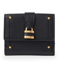 Chloé - Accessoires ,Zwart ,Katoen Mini Paddington Tri-Fold Portemonnee - Lyst