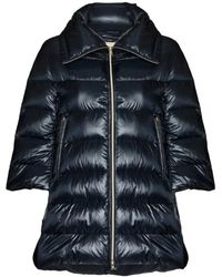Herno - Jassen ,Blauw ,Donkerblauw Gewatteerd Hoognek Jas - Lyst